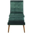 Raquel Upholstered Performance Velvet Lounge Chair and Ottoman Set