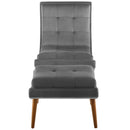 Raquel Upholstered Performance Velvet Lounge Chair and Ottoman Set