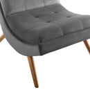 Raquel Upholstered Performance Velvet Lounge Chair and Ottoman Set