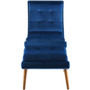 Raquel Upholstered Performance Velvet Lounge Chair and Ottoman Set