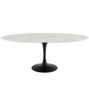 Ada 78" Oval Artificial Marble Dining Table