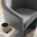 Wade Performance Velvet Arm Chair and Ottoman Set