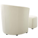 Wade Performance Velvet Arm Chair and Ottoman Set