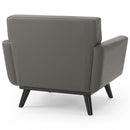 Ezekiel Top-Grain Leather Living Room Lounge Accent Armchair