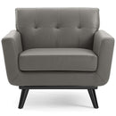 Ezekiel Top-Grain Leather Living Room Lounge Accent Armchair