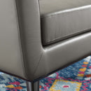 Ezekiel Top-Grain Leather Living Room Lounge Accent Armchair
