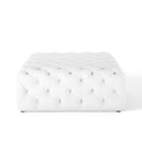 Anakin Tufted Button Large Square Faux Leather Ottoman