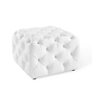 Anakin Tufted Button Square Faux Leather Ottoman