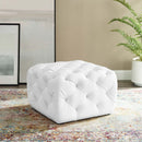 Anakin Tufted Button Square Faux Leather Ottoman