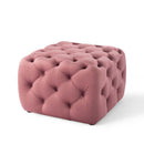 Anakin Tufted Button Square Performance Velvet Ottoman