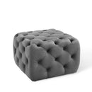 Anakin Tufted Button Square Performance Velvet Ottoman