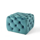 Anakin Tufted Button Square Performance Velvet Ottoman