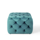 Anakin Tufted Button Square Performance Velvet Ottoman