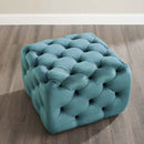 Anakin Tufted Button Square Performance Velvet Ottoman