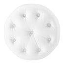 Anakin Tufted Button Round Faux Leather Ottoman