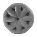 Anakin Tufted Button Round Performance Velvet Ottoman