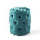 Anakin Tufted Button Round Performance Velvet Ottoman