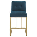 Dean Gold Stainless Steel Upholstered Fabric Counter Stool