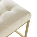Dean Gold Stainless Steel Upholstered Fabric Counter Stool