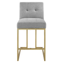 Dean Gold Stainless Steel Upholstered Fabric Counter Stool
