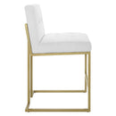 Dean Gold Stainless Steel Upholstered Fabric Counter Stool