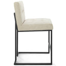 Kamari Black Stainless Steel Upholstered Fabric Counter Stool