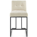 Kamari Black Stainless Steel Upholstered Fabric Counter Stool