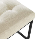 Kamari Black Stainless Steel Upholstered Fabric Counter Stool