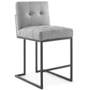 Kamari Black Stainless Steel Upholstered Fabric Counter Stool