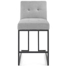 Kamari Black Stainless Steel Upholstered Fabric Counter Stool