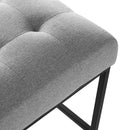 Kamari Black Stainless Steel Upholstered Fabric Counter Stool