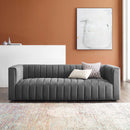 Marie Channel Tufted Upholstered Fabric Sofa