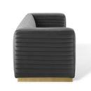 Jaden Channel Tufted Performance Velvet Living Room Sofa