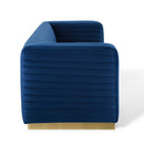 Jaden Channel Tufted Performance Velvet Living Room Sofa