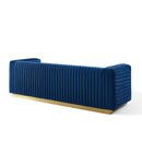 Jaden Channel Tufted Performance Velvet Living Room Sofa