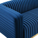 Jaden Channel Tufted Performance Velvet Living Room Sofa