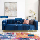 Jaden Channel Tufted Performance Velvet Living Room Sofa