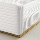 Jaden Channel Tufted Performance Velvet Living Room Sofa