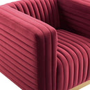 Jaden Channel Tufted Performance Velvet Accent Armchair