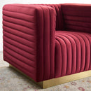 Jaden Channel Tufted Performance Velvet Accent Armchair