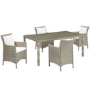 Lilianna 5 Piece Outdoor Patio Wicker Rattan Dining Set