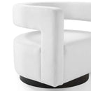 Luke Cutaway Performance Velvet Swivel Armchair