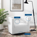 Luke Cutaway Performance Velvet Swivel Armchair