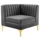 Arianna Channel Tufted Performance Velvet Sectional Sofa Corner Chair