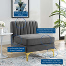 Arianna Channel Tufted Performance Velvet Armless Chair