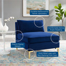 Boone Performance Velvet Armless Chair