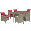 Lilianna 7 Piece Outdoor Patio Wicker Rattan Dining Set