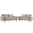 Dominik Upholstered Fabric Sofa and Loveseat Set