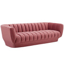 Cayson Vertical Channel Tufted Performance Velvet Sofa and Armchair Set