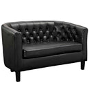 Jamal Upholstered Vinyl Loveseat and Armchair Set